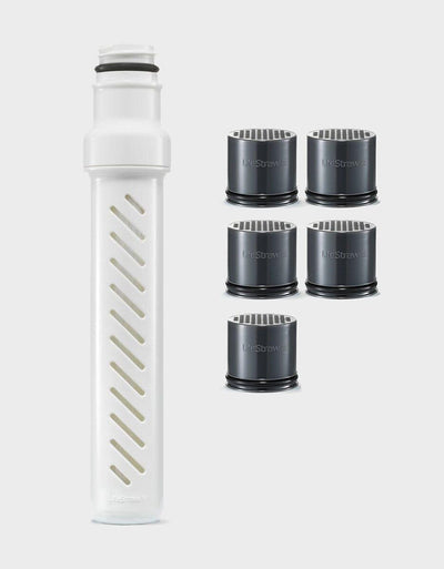 LifeStraw Go Series 1 Year pack replacement filter: white membrane microfilter with five carbon capsules