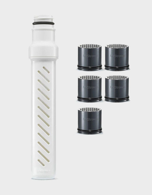 LifeStraw Go Series 1 Year pack replacement filter: white membrane microfilter with five carbon capsules