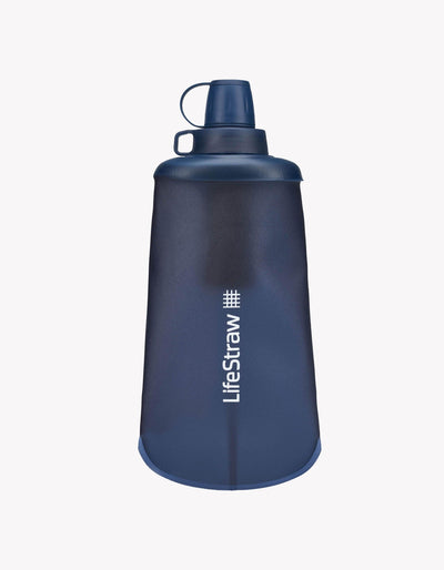LifeStraw Peak Series Collapsible Squeeze 650 ml Bottle with Filter in Mountain Blue