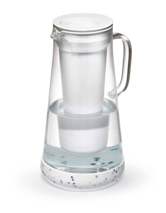 LifeStraw Home 7-Cup Glass water filter pitcher in Terrazzo with speckled base