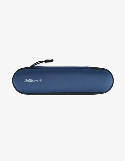 LifeStraw Personal Straw Filter Carry Case in Mountain Blue, zippered case for the water filter straw, closed