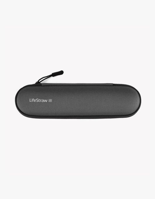 LifeStraw Personal Straw Filter Carry Case in Dark Mountain Gray, closed with zipper pull