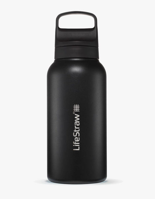 LifeStraw Go Series Stainless Steel 1L water filter bottle in Nordic Noir