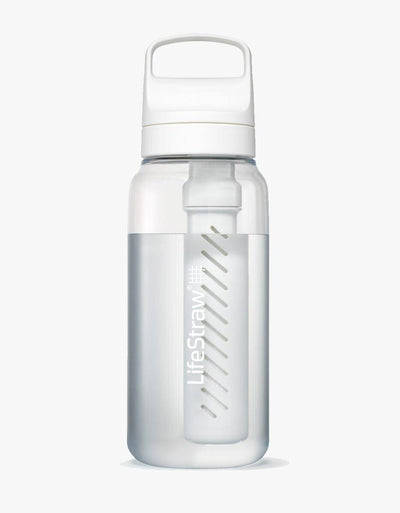 LifeStraw Go Series 1L water filter bottle in Polar White