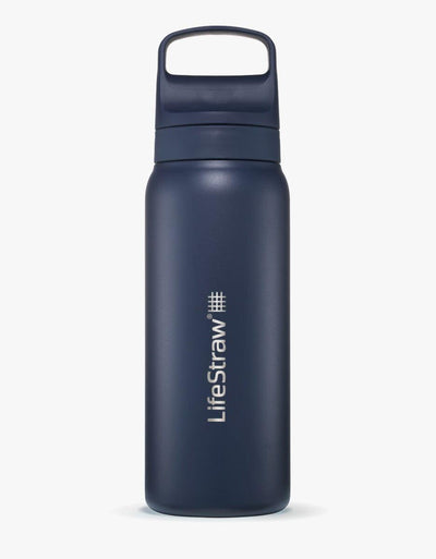 LifeStraw Go Series Stainless Steel 24 oz water filter bottle in Aegean Sea