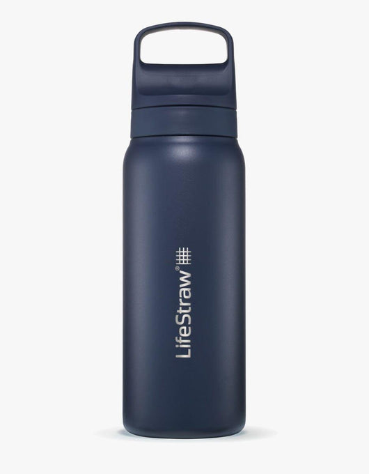 LifeStraw Go Series Stainless Steel 24 oz water filter bottle in Aegean Sea