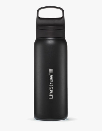 LifeStraw Go Series Stainless Steel 24 oz water filter bottle in Nordic Noir