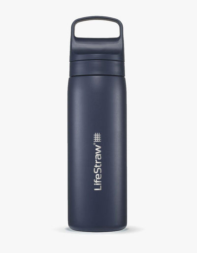 LifeStraw Go Series Stainless Steel 18 oz water filter bottle in Aegean Sea