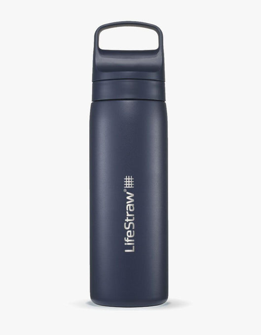 LifeStraw Go Series Stainless Steel 18 oz water filter bottle in Aegean Sea