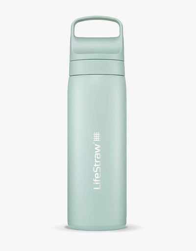 LifeStraw Go Series Stainless Steel 18 oz water filter bottle in Seafoam