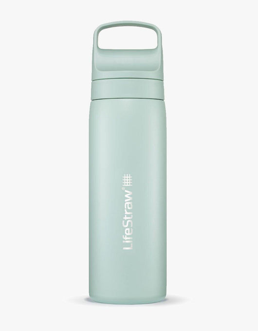 LifeStraw Go Series Stainless Steel 18 oz water filter bottle in Seafoam