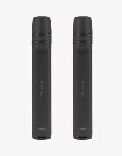 Two-pack of LifeStraw Peak Series Straw water filter straws in Dark Mountain Gray