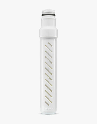 LifeStraw Go Series replacement membrane microfilter cartridge in White, studio view of the slotted filter body