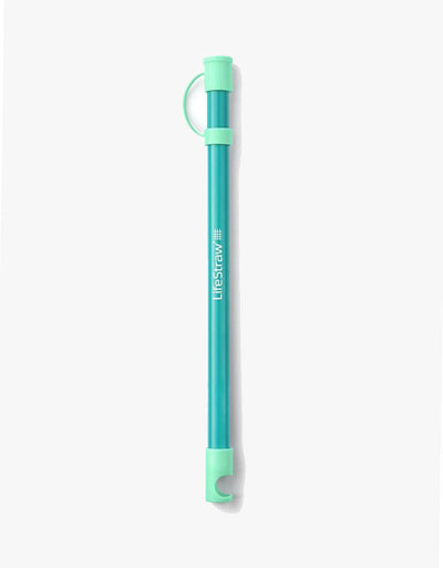 LifeStraw Sip Essential water filter straw in Seaglass with mint caps and carry loop