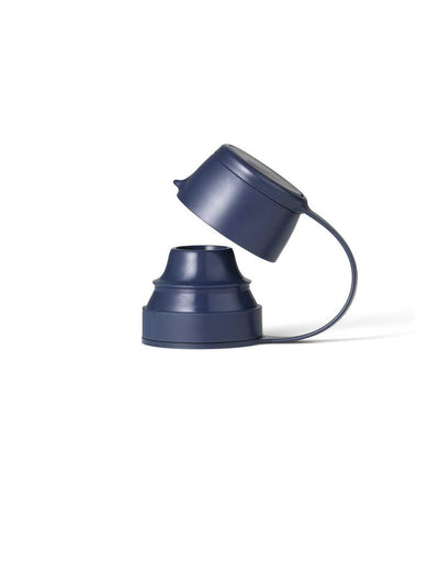 LifeStraw Peak Series Solo replacement caps — navy mouthpiece cap with tethered flip lid, shown open, for the water filter