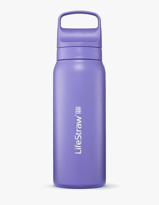 LifeStraw Go Series Stainless Steel 24 oz water filter bottle in Thistle Purple
