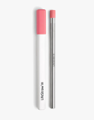 LifeStraw Sip water filter straw in Guava, pink mouthpiece with white carry case